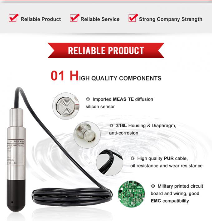 Sensore Livello Liquido DC24V 4-20mA - Trasmettitore Per Acqua Da Incasso 0-5m | Anticorrosivo E Anti-intasamento - Foto 13